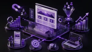 تصویر سهبعدی تأثیر طراحی سایت حرفهای بر رشد و جذب مشتری