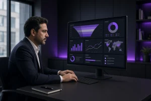 داشبورد مدیریتی نرم افزار CRM در محیط کاری