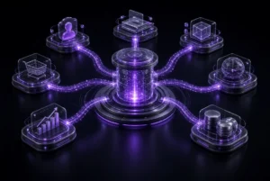 تصویر سه بعدی یکپارچه سازی نرم افزار مدیریتی با CRM و سیستمهای سازمانی
